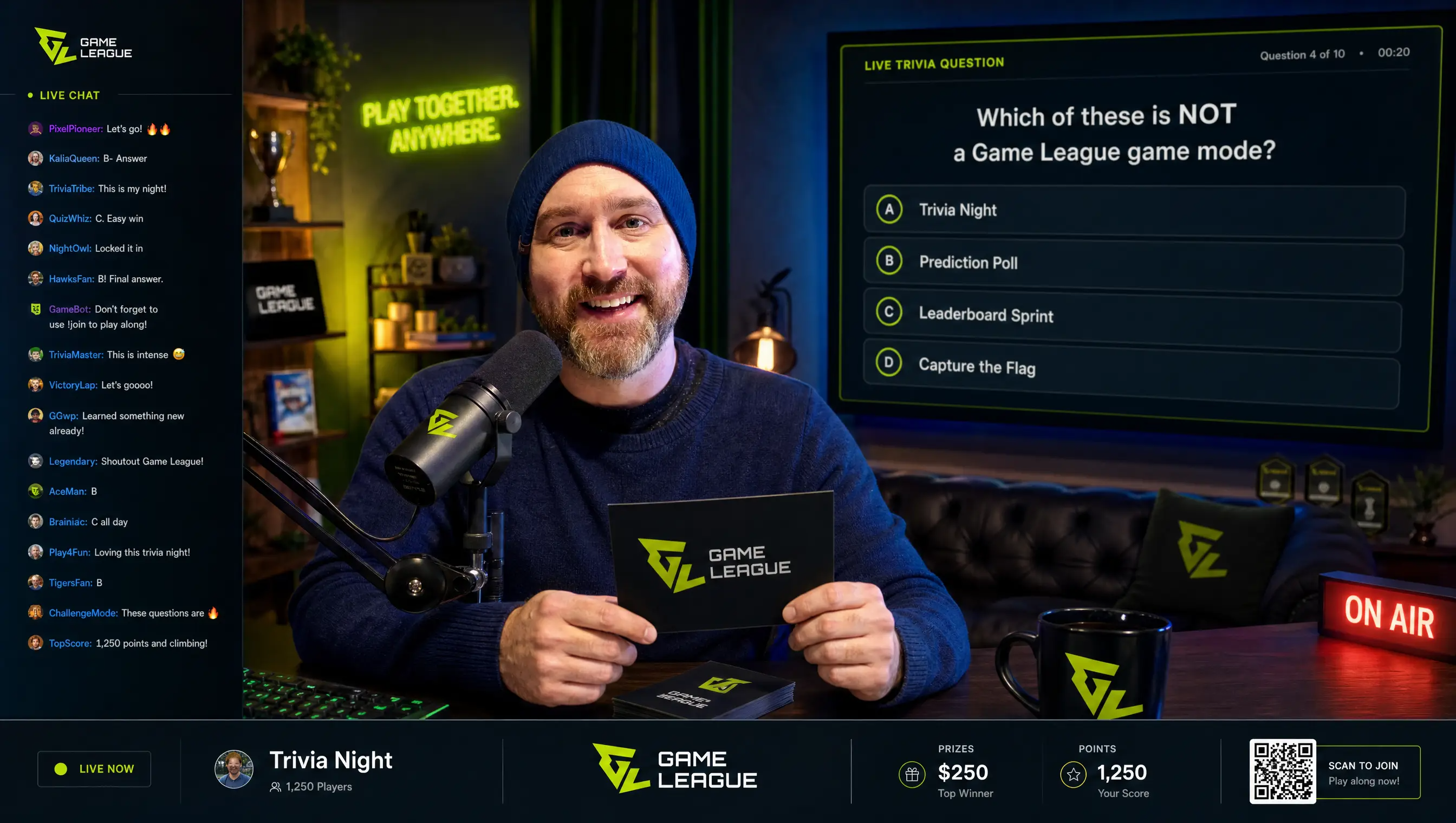 Trivia with Nathan live game screen